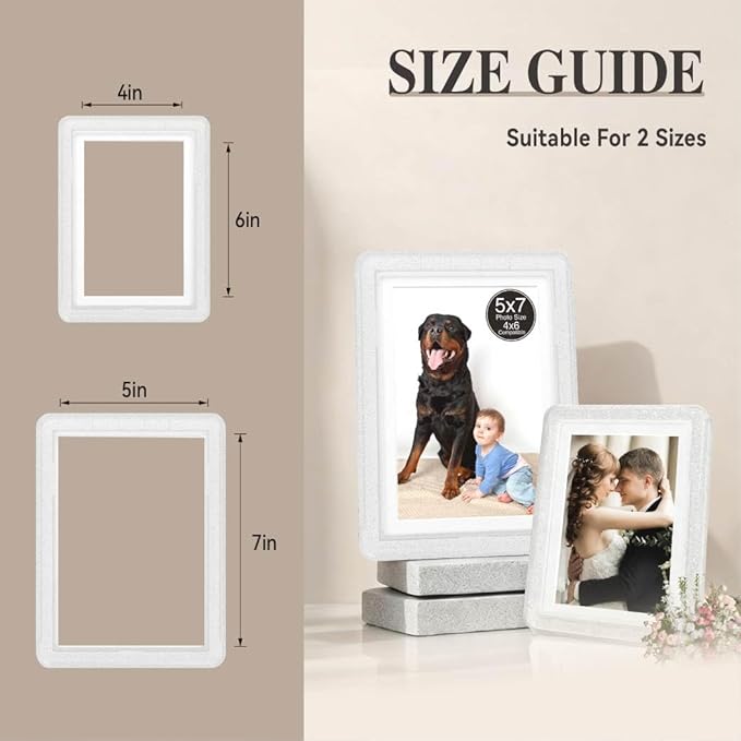 Crystal 5x7 Picture Frame with Acrylic Front, ABS Frame for 5x7 or 4x6 Photos, Shatterproof UV-Resistant Tabletop Photo Frame, Vertical/Horizontal Display for Home Décor