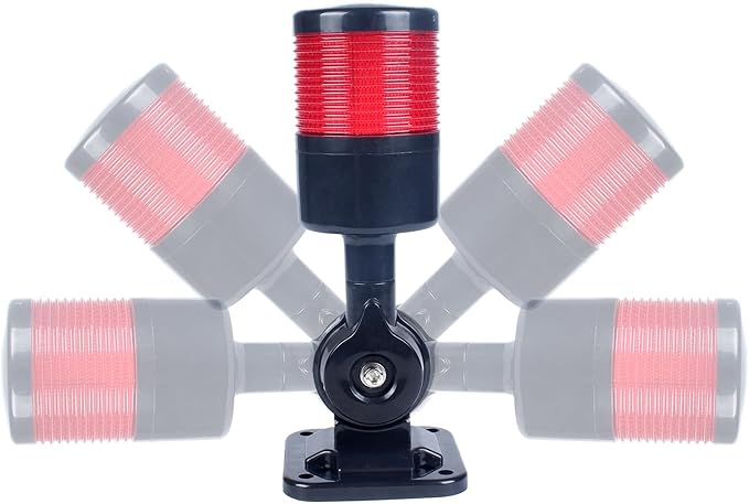 Led Signal Tower Stack Lights, Industrial Signal Warning Lights, Column Tower Lamp with Rotatable Base,Steady Flashing Switchable,110V 220V AC (1-Layer, with Buzzer) Black