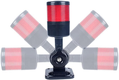 Led Signal Tower Stack Lights, Industrial Signal Warning Lights, Column Tower Lamp with Rotatable Base,Steady Flashing Switchable,110V 220V AC (1-Layer, with Buzzer) Black