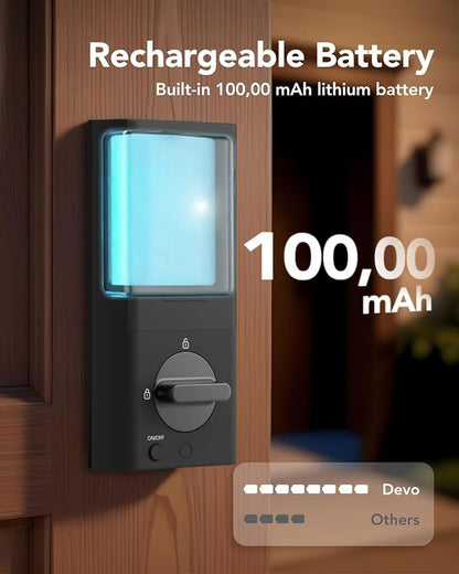 Devo G1 Video Smart Lock with Camera & Doorbell,App Remote Door Lock 6-in-1 Keyless Entry,Fingerprint ID,Auto Locks,Built-in Wi-Fi Smart Deadbolt for Front Door,Easy Install,Waterproof,BHMA Grade 3