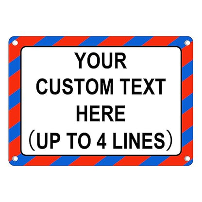 Custom Sign Outdoor Metal, Personalized Metal Sign for Parking, Gate, Delivery, Garage, Weatherproof Customized Signs for Outside, Make Your Own Signs Custom(14x10 Inches, Border)