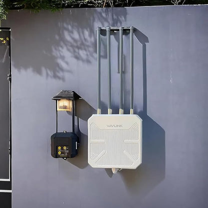 WAVLINK 2026 AX3000 WiFi 6 Wireless Outdoor Repeater, Long Range Outdoor WiFi Extender with Dual Band/PoE/IP67 /600mW of Power/Up to 256 Devices Work with Starlink, Support for Farm, Campsite