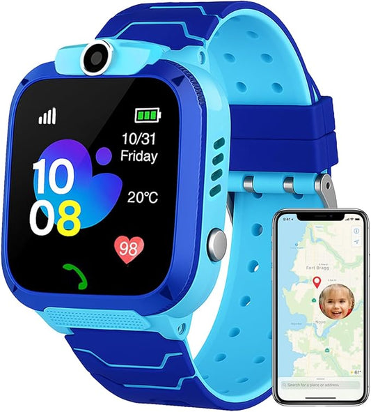 2G Kids Smart Watch, SOS Emergency Call, Video Calling, Waterproof Activity Tracker for 3-12 Years Girls/Boys - Birthday Gift Idea