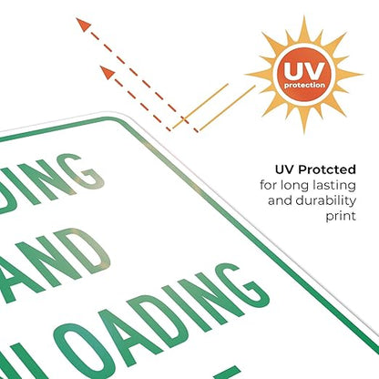 Loading and Unloading Zone Sign, 24x30 Inches, Rust Free .063 Aluminum, Fade Resistant, Made in USA