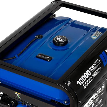 DuroMax XP10000E 10,000-Watt Gas Powered Portable Generator - Electric Start, Whole Home Backup Power, Transfer Switch Ready, RV & Emergency Ready