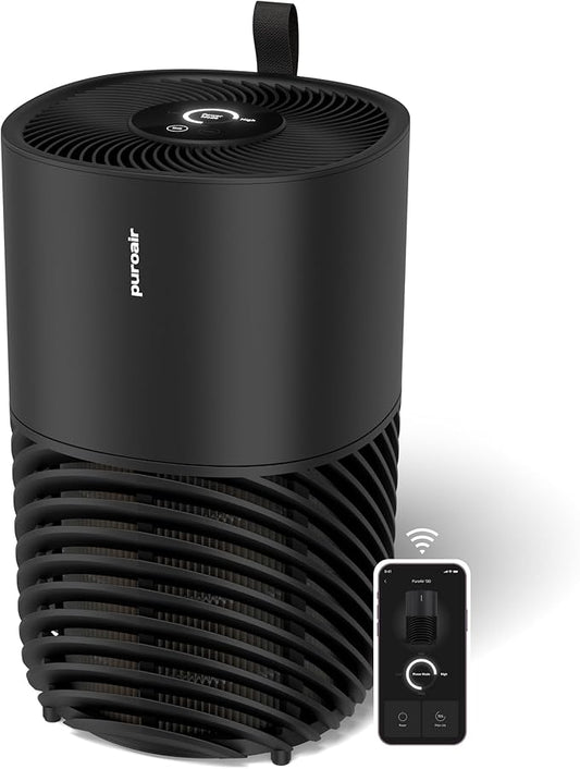 PuroAir 130b Smart Air Purifier for Home Pets - Covers Up To 600 Sq Ft - Filters Up To 99.9% of Pollutants, Smoke, Pollen, Dust - Quiet Air Filter - Air Purifiers for Bedroom