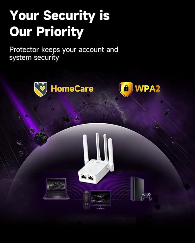 2026 WiFi Extender, WiFi Signal Booster Cover up to 14770 sq.ft for Home, New Gen 6X Faster Internet Extender WiFi Booster w/Ethernet Port, Wireless WiFi Repeater Works with 99% Router, Easy Setup