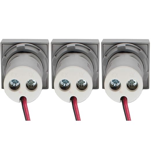 LED Voltage Display Panel Mount Volt Amp Meter, AD101-22VAMS 22mm Square Voltmeter and Ammeter, AC50-500V Voltage and 0-100A Current Meter, Grey (3 Pack)