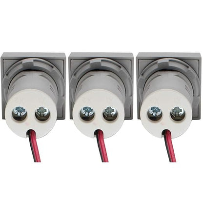 LED Voltage Display Panel Mount Volt Amp Meter, AD101-22VAMS 22mm Square Voltmeter and Ammeter, AC50-500V Voltage and 0-100A Current Meter, Grey (3 Pack)