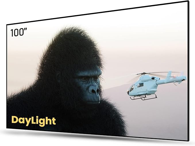 AWOL VISION 100" UST Projector Screen for Bright Day Light Using, 85% Ambient Light Rejecting (ALR) Fresnel Projector Screen for Ultra Short Throw Projector, Fixed Frame, Active 3D, HDR -D100