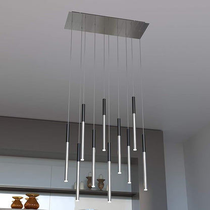 ALTAIR 10 Mini Pendant Lighting Black-Nickel - LED Hanging Light Fixture for Kitchen Island, Bar, Foyer - Cluster Pendants - Dimmable, Adjustable Wire, Lamp Bulb Included