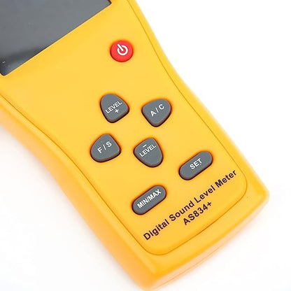 Smart Sensor AS834+ Decibel Meter Sound Level Meter Noise Detector with Large LCD Color Screen 30-130dB Range for Home Office Industrial Use