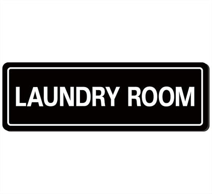 Laundry Room Sign, Premium Durable Acrylic Material, Super Strong Adhesive, Quick Installation, Suitable for Your Home and Business (9 × 3 Inches, Black)