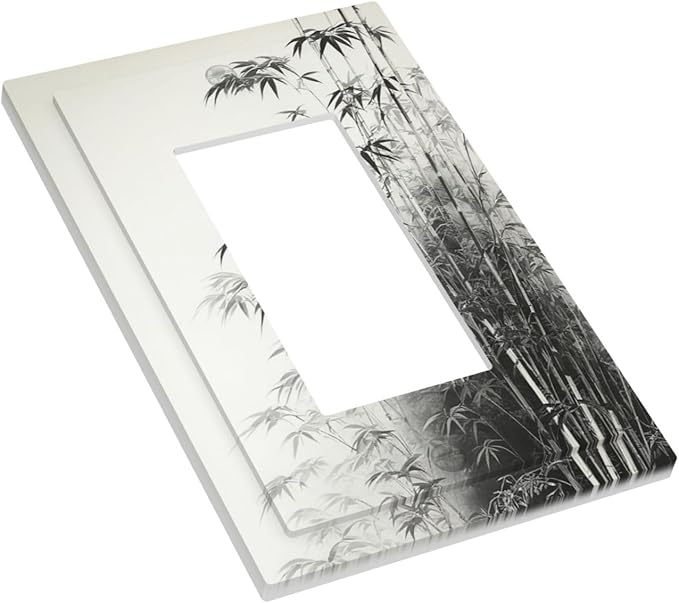 Outlet Covers Watercolor Vintage Ink Bamboo Forest 1 Gang Wall Plates Single Rocker Light Switch Covers Decorative Switch Plates Electrical GFCI Panel Covers for Home Office Decor 5 X 3 IN