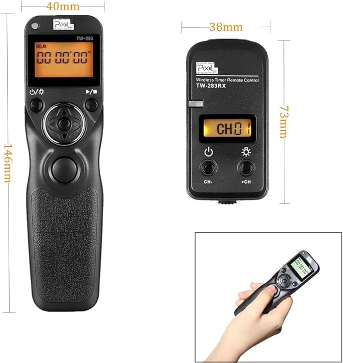 Pixel TW283-S1 Wireless Remote Trigger Timer Intervalometer Compatible with Sony a100 a200 a300 a350 a400 a450 a500 a550 a560 a580 a700 a850 a900 a37 a5 a5 a57 A65 A67 A77 A99 A77II A99II