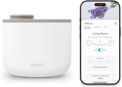 Aera Mini Home Fragrance Diffuser Plug-in: Smart Home App Aroma Control, Essential Oil & Aromatherapy, Hypoallergenic Scent Technology, Safe for Family & Pets, White (Scent Capsules Sold Separately)