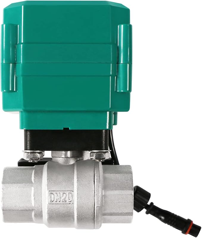 U.S. Solid 3/4" Smart Motorized Ball Valve - Remote App Mobile Control Stainless Steel Electrical Ball Valve with Manual Switch, 5V DC USB Connection