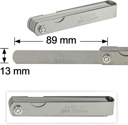 Universal Spark Plug Gap Tool Compatible with Most 10mm 12mm 14mm 16mm Spark Plugs Red - 1 Set with Feeler Gauge