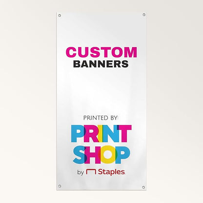 Staples Custom Scrim Vinyl Banner - 36W" x 72L" Quote Banner with 4 Grommets - Durable Outdoor Sign for Events, Promotions, and Business Advertising (Watercolor)