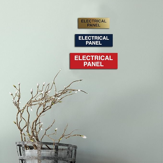 All Quality Basic Electrical Panel Sign - Fire Regulation Safety Compliance Sign - Red/Yellow - Medium (10 Pack)