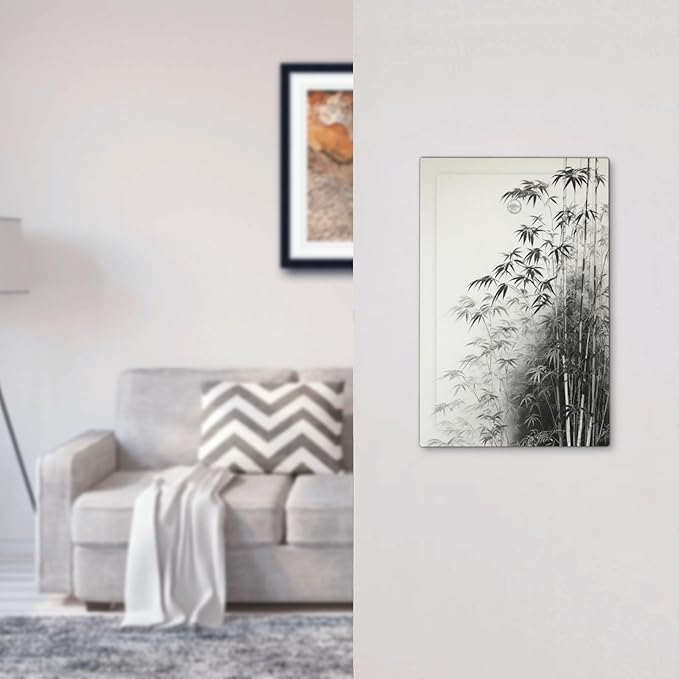 Watercolor Vintage Ink Bamboo Forest 1-Gang No Device Blank Wallplate Electrical Light Switch Covers Decorative Receptacle Face Plate Cover for Bathroom 5 X 3 IN