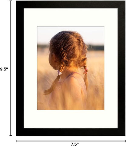 Golden State Art, 11x14 Picture Frame with Mat for 8x10 - High Definition Glass Wall Mounting Horizontal Vertical Display (Black, 1 Pack)