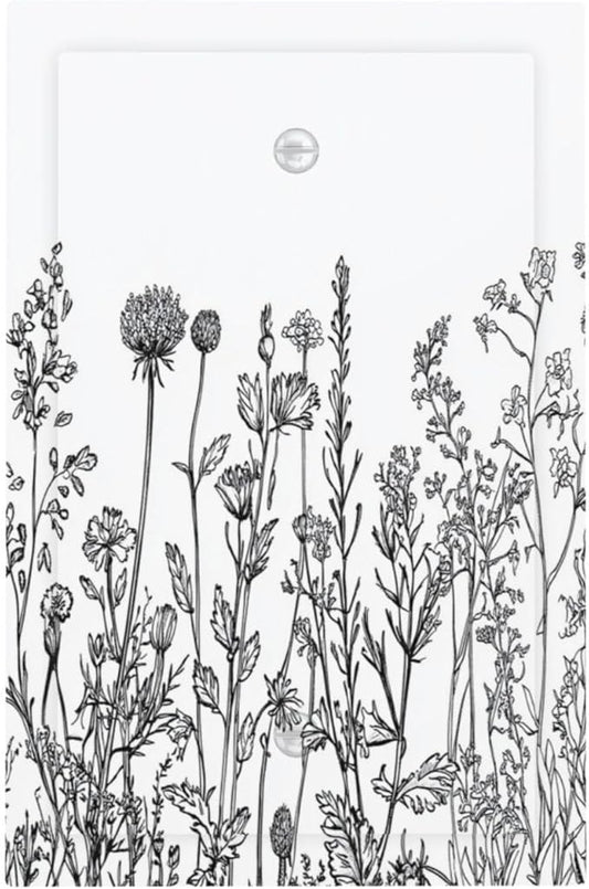 Light Switch Cover Plate Floral Wildflower Rustic Plant Leaves 1 Gang No Device Blank Electrical Wall Plates Faceplate Decorative Switch Plate For Farmhouse Cabin Decor