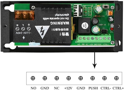 Power Supply Control for Door Access Control System DC 12V/15V 4A, Adjustable Delay Timer Metal Housing, Overload Protection, for Electric Locks, Intercoms, Doorbells, Remote Controllers