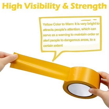 Outus Floor Marking Tapes 2" Width 100' Length Yellow Durable Non Abrasive Tough Floor Tape for Social Distancing, Gyms, Athletics, School, Restaurants, Equipment, Heavy Foot Traffic(9 Rolls)