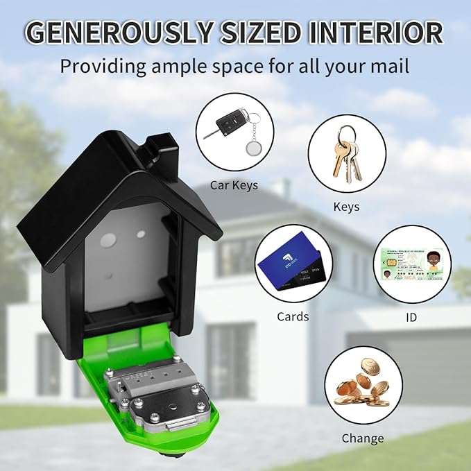 Key Lock Box with Combination lock & Key lock, Portable Large Capacity Key Storage Box Wall Mounted, Resettable Code, Waterproof Security Lock Box for Home, Office, Garage, Realtors Green(1 Pack)