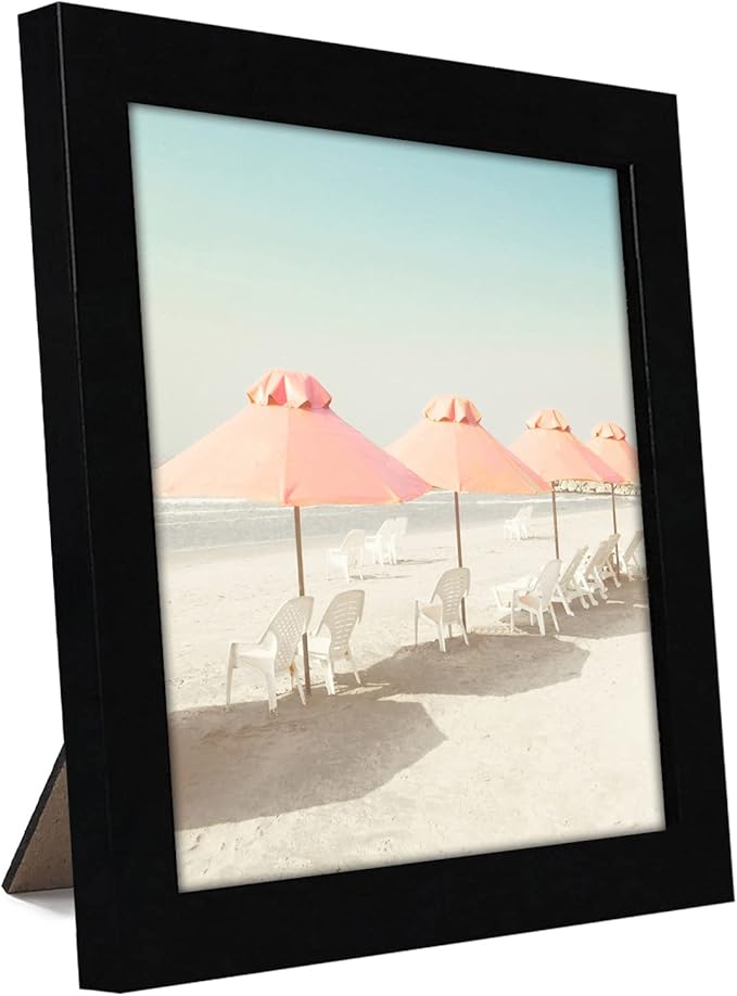 Americanflat 7x7 Picture Frame with Shatter-Resistant Glass - Signature Collection - Gallery Style Frames Made of Engineered Wood - Square Frame for Tabletop and Wall Display - Black