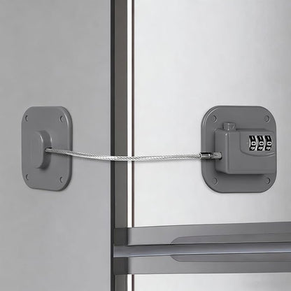 Refrigerator Lock, Combination Lock for Refrigerator Cabinets, Drawers, Heavy Duty Fridge Lock, Easy Install No Keys Needed (Gray-1Pack)