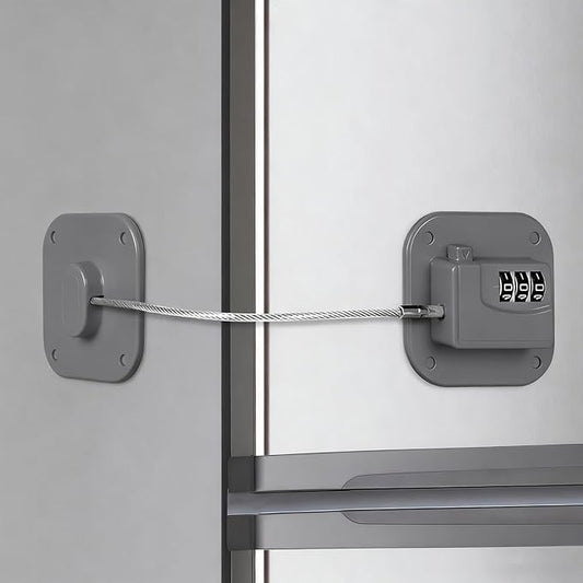Refrigerator Lock, Combination Lock for Refrigerator Cabinets, Drawers, Heavy Duty Fridge Lock, Easy Install No Keys Needed (Gray-1Pack)