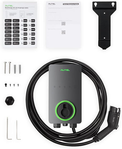 Autel Home Smart Electric Vehicle (EV) Charger up to 50Amp, 240V, Indoor/Outdoor Car Charging Station with Level 2, Wi-Fi and Bluetooth Enabled EVSE, 25-Foot Cable(Dark Gray)