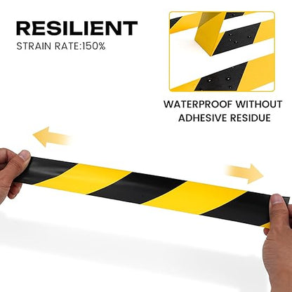 Industrial Black & White Caution Tape 2-Pack | 2in x 108ft Floor Marking Tape | Waterproof & Forklift-Proof | Long-Lasting for Warehouse, Factory, Parking
