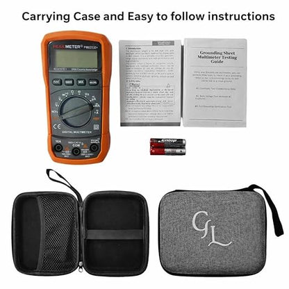 GroundLuxe Auto-Ranging Digital Multimeter – Best and Easiest Multimeter for Testing grounding Sheets and Mats, Instructions Included, Large Backlit LCD, Continuity Testing