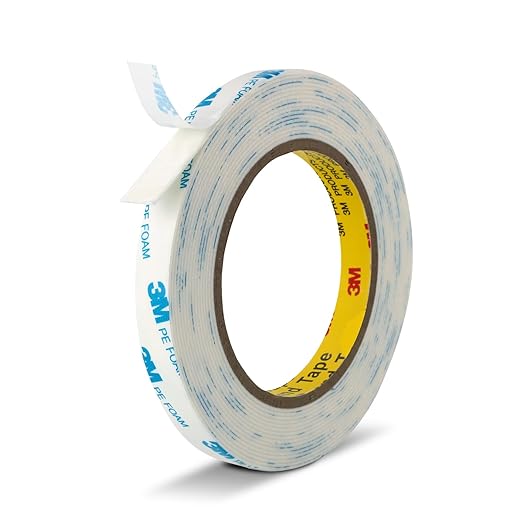 Double Sided Tape Strong Foam Tape 1/2" x 18Ft Made of 3M Heavy Duty Mounting Tape Waterproof PE Foam Adhesive Strips for Posters Alarm Sensors Window Shades and Other Home Office Deco