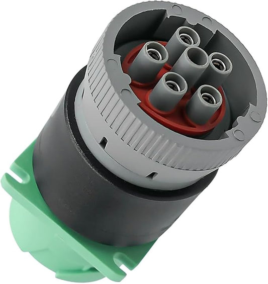 Diagnostic Plug 9pin J1939 Type 2 to 6pin J1708 Motorcycle Wiring Female Adapter, Green