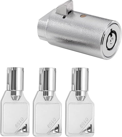 Tubular Key Lock for Vending Machines - Vending Machine Locks Keyed Alike Coke Snack Machine Candy Lock Soda Machine Lock, 3Pcs Keys, Zinc Alloy, Chrome (10 Pack)
