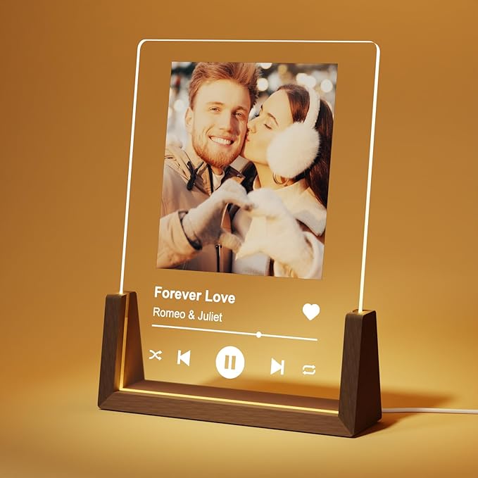 Spotify Decorative Plaque Personalized Gifts, Custom Gifts for Him Her, Customized Picture Frame for Boyfriend Girlfriend Couple Wife Women on Anniversary Birthday