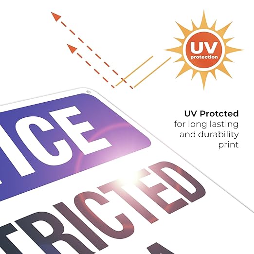Notice Restricted Area Sign, 10x14 Inches, Rust Free .040 Aluminum, Fade Resistant, Made in USA