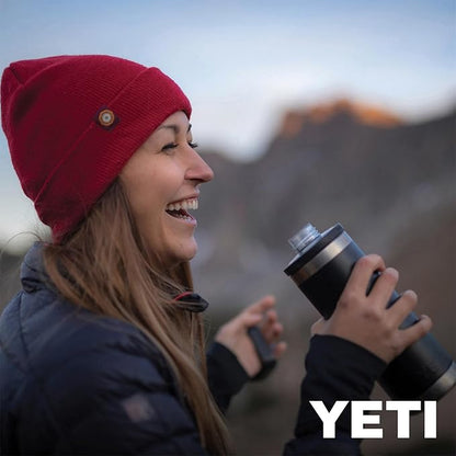 YETI Rambler 18 oz Bottle, Vacuum Insulated, Leakproof, Stainless Steel with Chug Cap, Black Forest Green