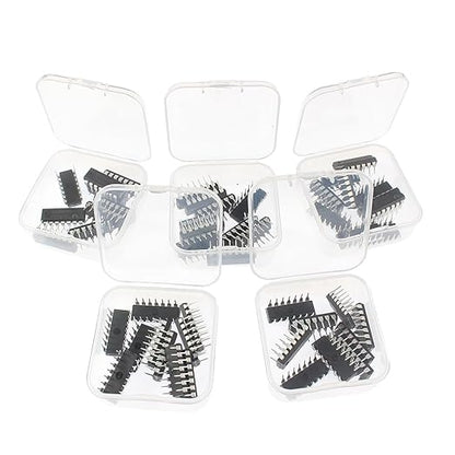 50Pcs 5 Values 74HCxx Series Logic IC Assortment Kit - IC Socket - 74HC00 74HC02 74HC04 74HC08 74HC32 Logic IC Chip IC Assortment Kit