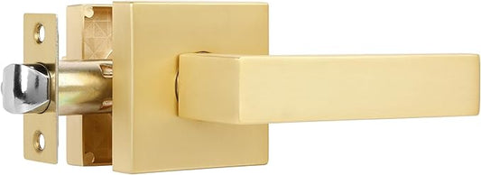1 Pack Brushed Brass Closet Door Knobs Stain Brass Gold Door Handles Interior for Home Hallway or Closet