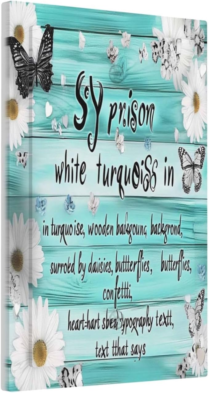Teal Butterfly Daisy Rustic Wooden Signs Light Switch Cover Plate 1 Gang No Device Blank Electrical Wall Plates Faceplate Decorative Switch Plate For Farmhouse Cabin Decor