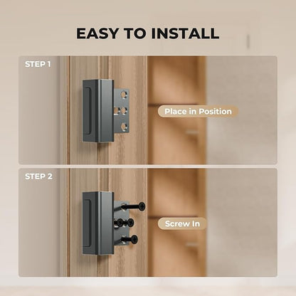 2 Pack Home Security Door Reinforcement Lock, Childproof Safety Door Lock Latch Stopper, Removable Screw-Mounted, Prevent Home Unauthorized Entry, Aluminum Construction, Withstands 800 lbs