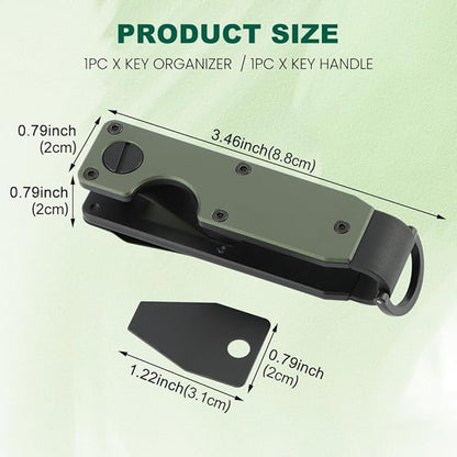 Key Organizer With Key-Handle,Compact Met-allic Key Holder,Met-allic Key-Organizer,Smart Keychain Secures 1-5 Keys