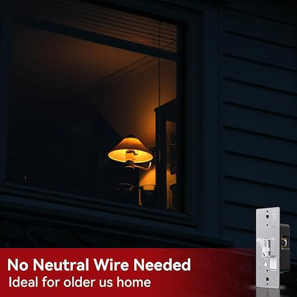 AIDA Toggle Slide Dimmer Switch for Dimmable LED Light/CFL/Incandescent 600 Watt max, Single-Pole or 3-Way, Rocker On/Off Wall Switch with Dimmer Slider, Wall Plate NOT Included, UL, White, 4 Pack