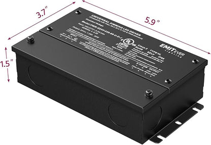 EMITEVER Dimmable Led Driver, 2 Packs 30W AC 110V-277V to DC 24V Transformer, 5-in-1 Dimming: ELV/MLV/TRIAC / 0-10V / 1-10V / 10V PWM/Potentiometer, Waterproof IP67 and UL Listed