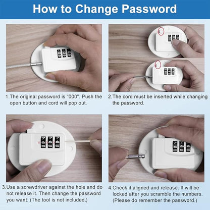 AOSITE Child Proof Fridge Lock, 2-Pack Keyless Digital Combination Lock | No-Drill Adhesive Safety Latches for Freezer & Refrigerator Doors, Prevent Kids Opening (White Refrigerator Lock Combination)